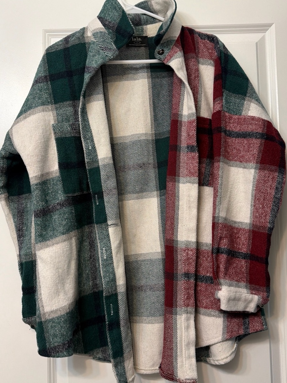 Dressed in LALA Green, Red & Cream Plaid Shacket